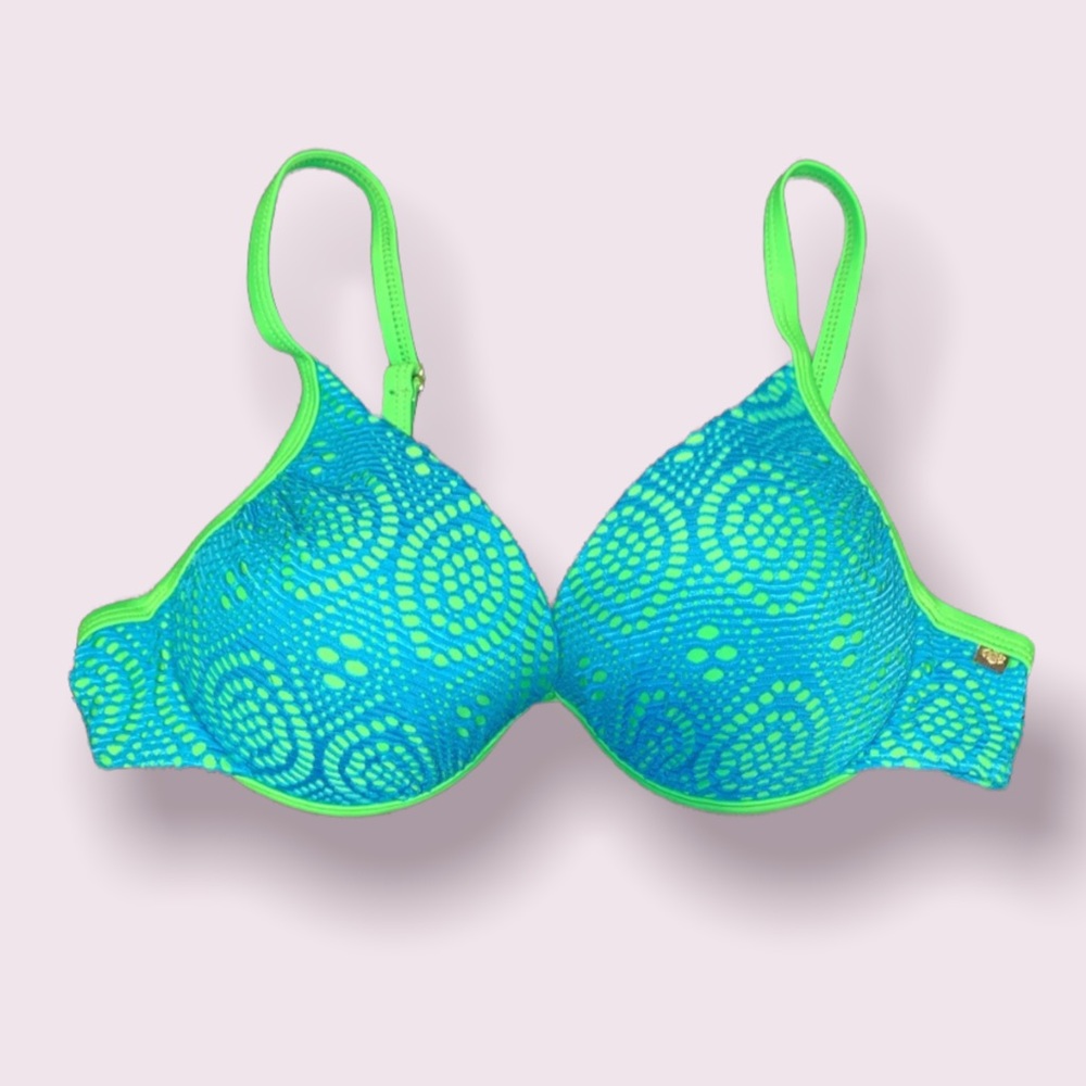 Blue and green bikini